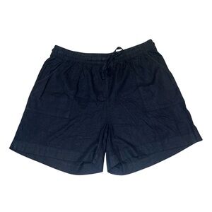 Cynthia Rowley Women’s Sz 1X Black Linen Blend Shorts Pull On Drawstring NWOT
